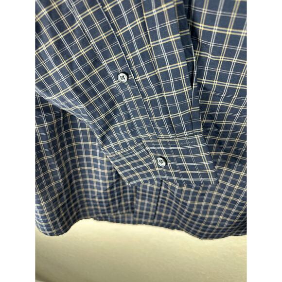 Eddie Bauer Men’s TL Relaxed Fit Plaid Button Front Shirt Blue Gray Cotton Blend - Picture 4 of 6